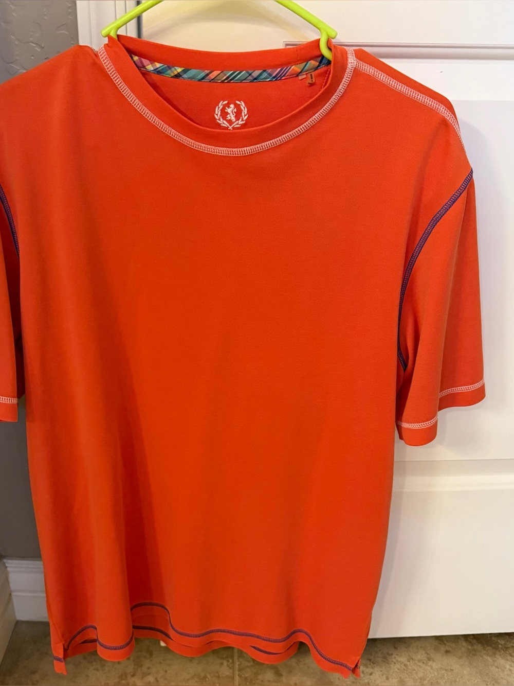Bugatchi Bright Orange Short-Sleeve Performance Tee